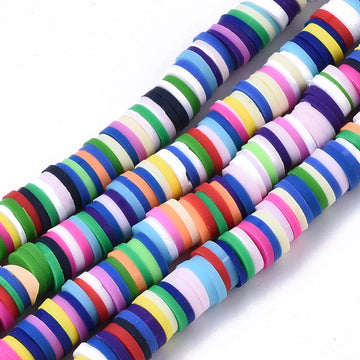1 Strand, 6mm, Heishi Beads, Environmental Handmade Polymer Clay Beads, Disc/Flat Round  in Multi Shades